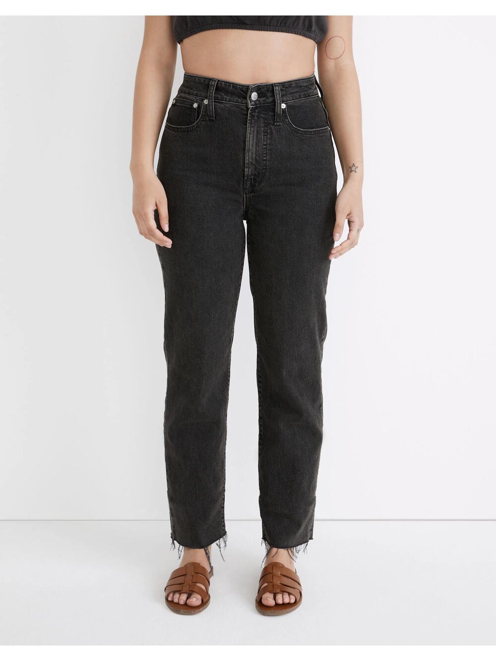 Madewell Curvy Perfect Vintage Straight Jean Washed Black Size 27T